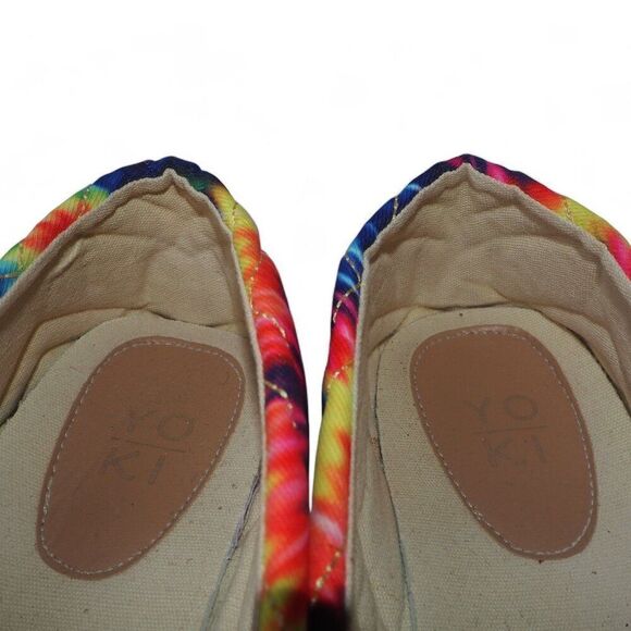 Yoki Juno Rainbow Tie Dye Espadrille Slip-on Flat Shoes Women's 9.5-10 - Picture 10 of 10